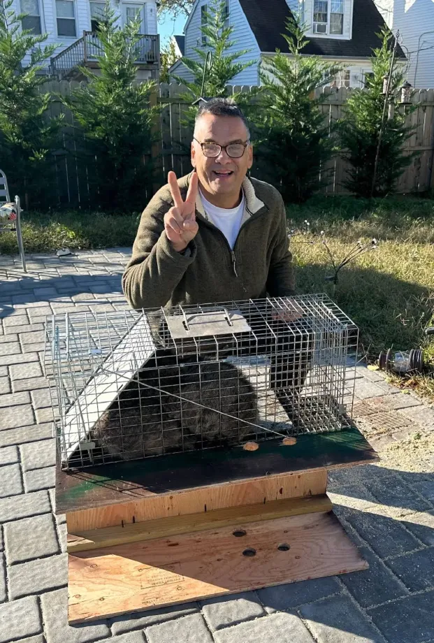 Manny with animal trap